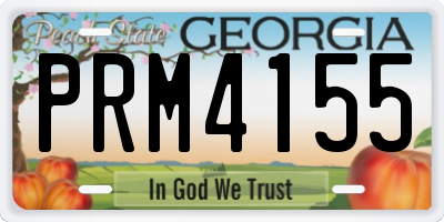 GA license plate PRM4155