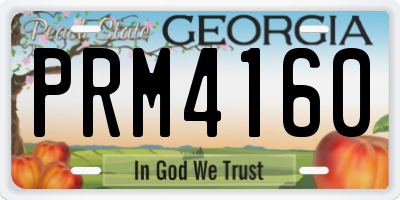 GA license plate PRM4160
