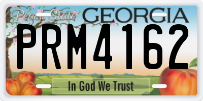 GA license plate PRM4162