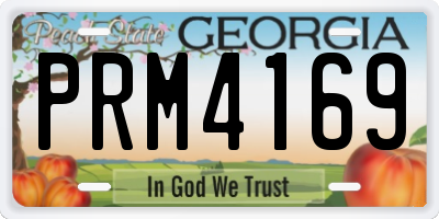 GA license plate PRM4169