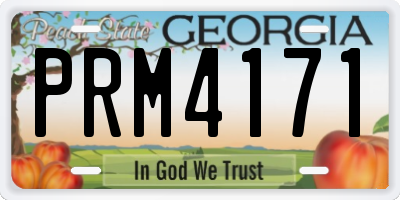 GA license plate PRM4171