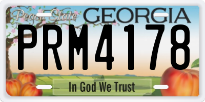 GA license plate PRM4178