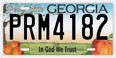 GA license plate PRM4182