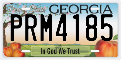 GA license plate PRM4185