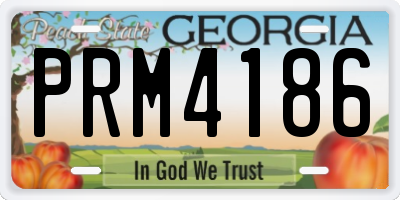 GA license plate PRM4186