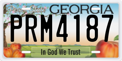 GA license plate PRM4187