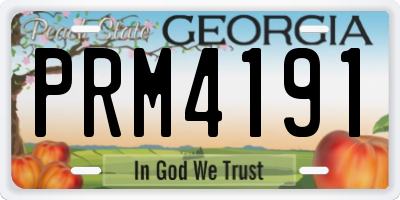 GA license plate PRM4191