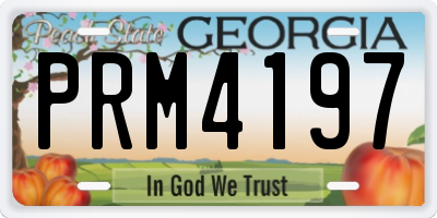 GA license plate PRM4197