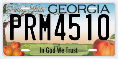 GA license plate PRM4510