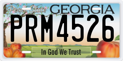 GA license plate PRM4526