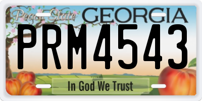 GA license plate PRM4543