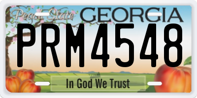 GA license plate PRM4548