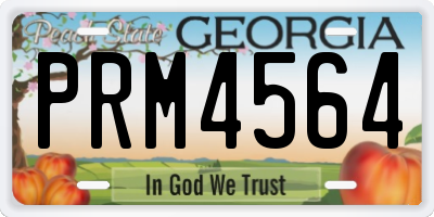 GA license plate PRM4564