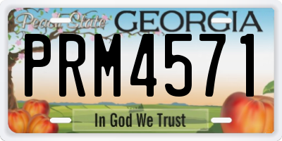 GA license plate PRM4571