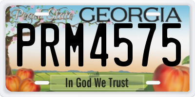 GA license plate PRM4575