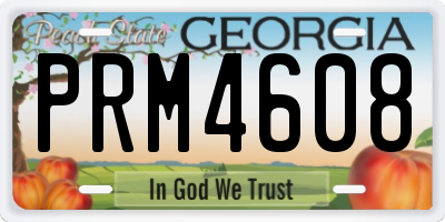 GA license plate PRM4608