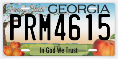 GA license plate PRM4615