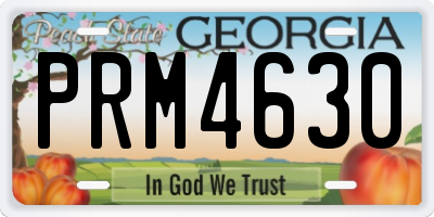 GA license plate PRM4630