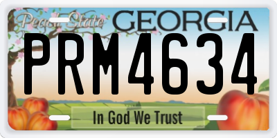 GA license plate PRM4634