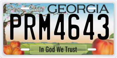 GA license plate PRM4643