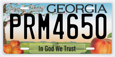GA license plate PRM4650