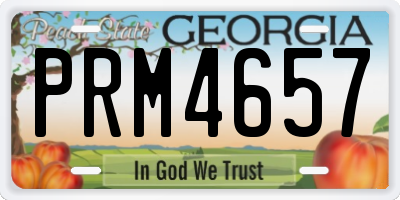GA license plate PRM4657