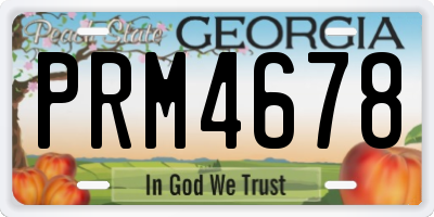 GA license plate PRM4678