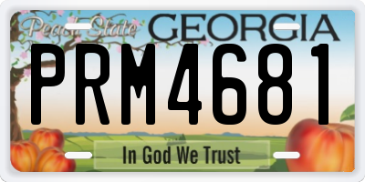 GA license plate PRM4681
