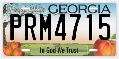 GA license plate PRM4715