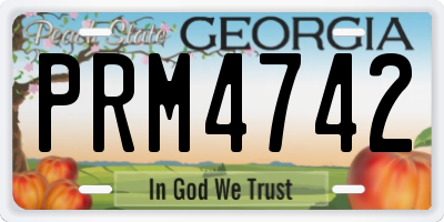 GA license plate PRM4742