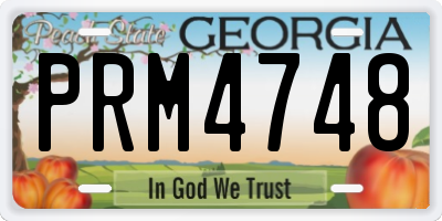 GA license plate PRM4748