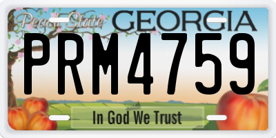 GA license plate PRM4759