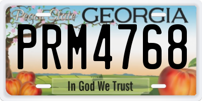 GA license plate PRM4768
