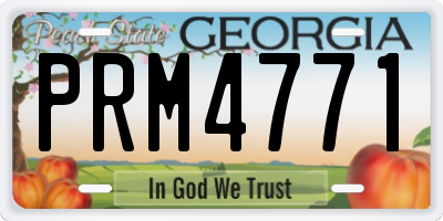 GA license plate PRM4771