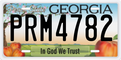 GA license plate PRM4782