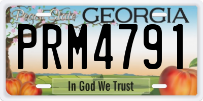 GA license plate PRM4791