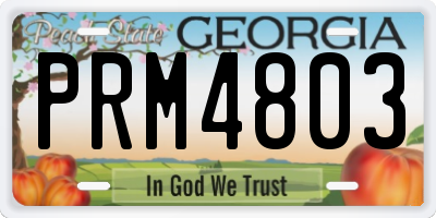 GA license plate PRM4803