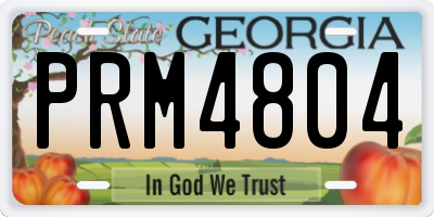 GA license plate PRM4804