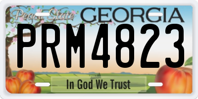 GA license plate PRM4823