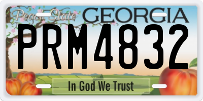 GA license plate PRM4832