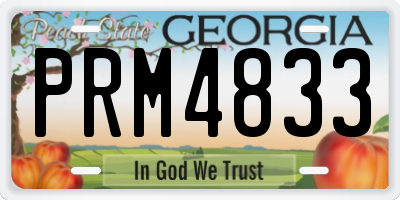 GA license plate PRM4833