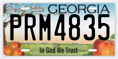 GA license plate PRM4835