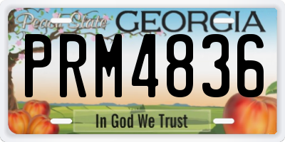 GA license plate PRM4836