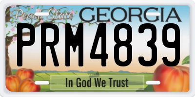 GA license plate PRM4839