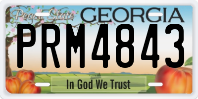 GA license plate PRM4843