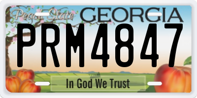 GA license plate PRM4847