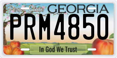 GA license plate PRM4850