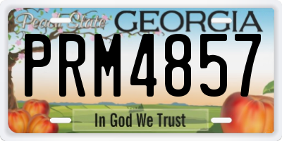 GA license plate PRM4857