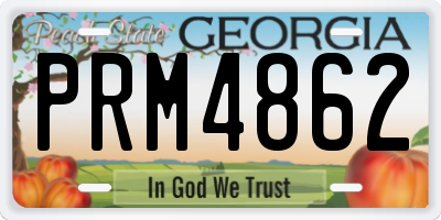 GA license plate PRM4862