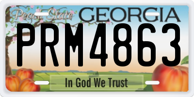 GA license plate PRM4863